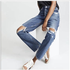 Agolde 90s Jeans Distressed Destroyed High Rise Button Fly  28